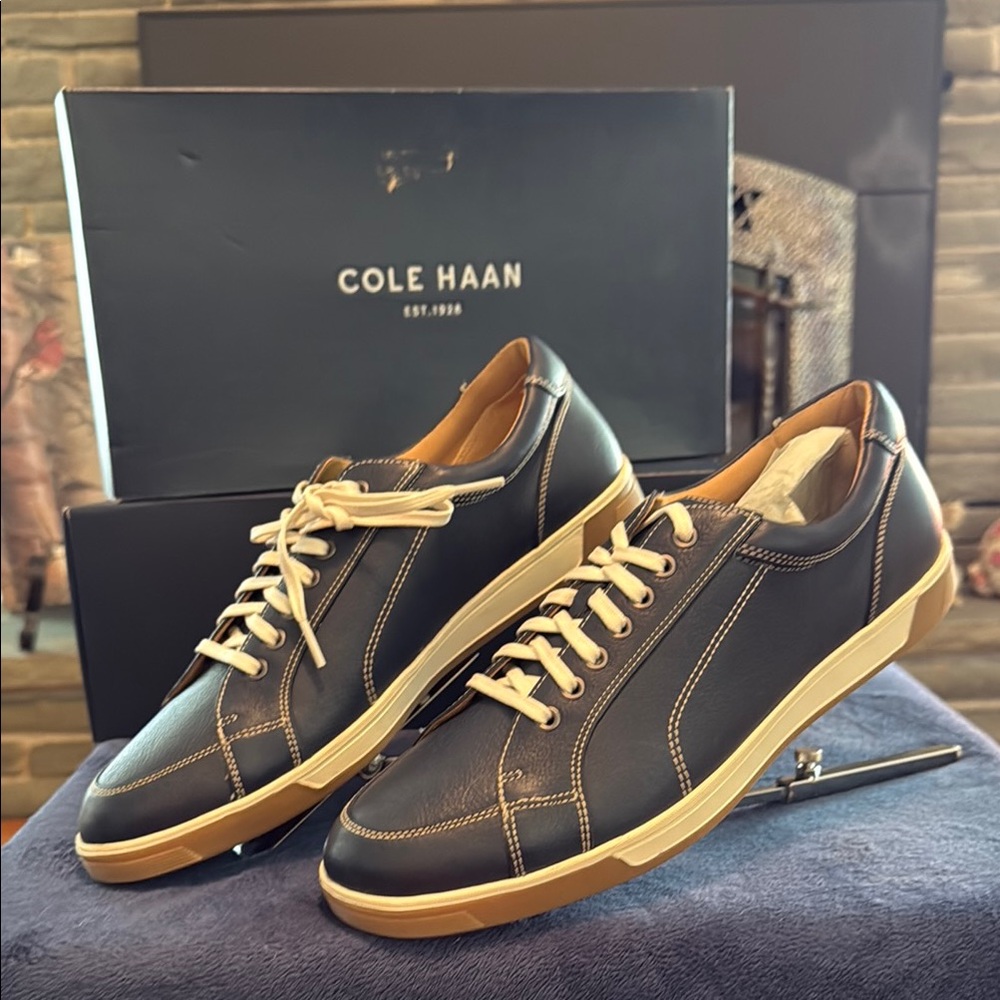 Brand new Cole Haan Men's Navy Leather Sneakers